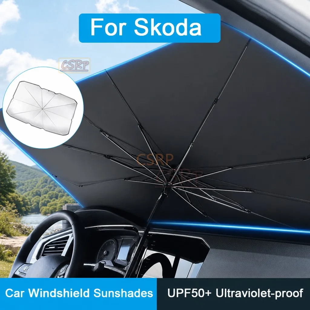 For Skoda Octavia Kodiaq Karoq Sun Visor UV Protection Auto Parts Car Windshield Sunshades Front Shading Umbrella