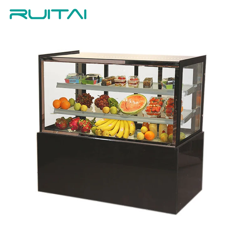 White Right Angle Cake Showcase Cake Chiller Patisserie Showcase Cake Display Refrigerator