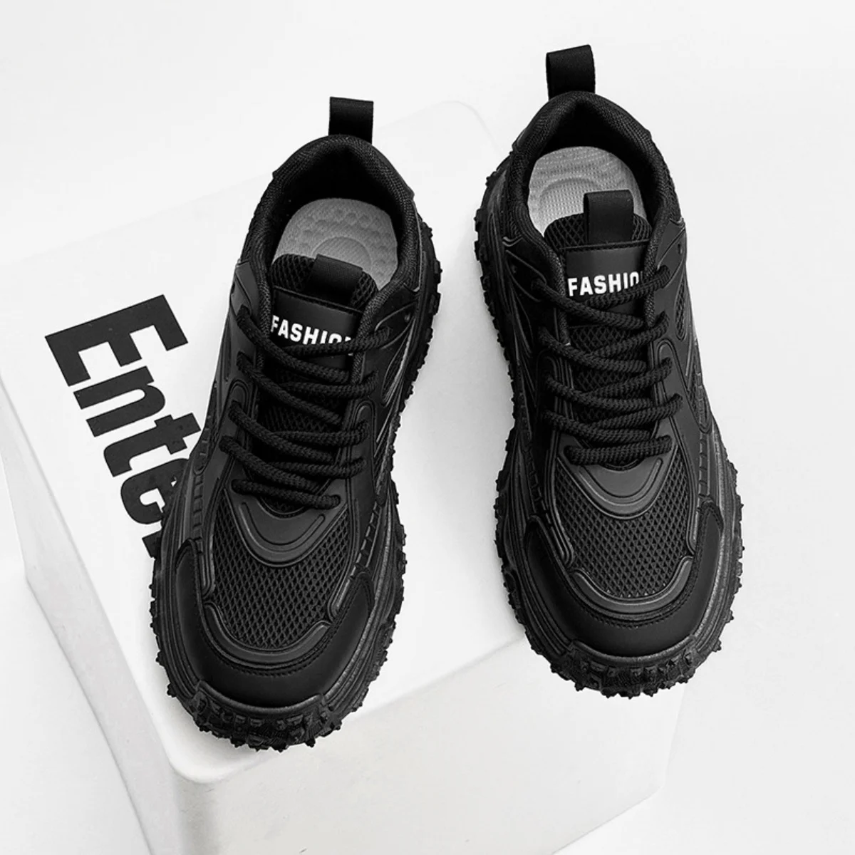 

New spring dad shoes, versatile men's shoes, casual running sports shoes, breathable men's light, thick-soled, height-increasing