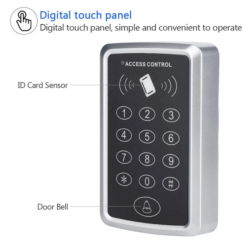 A72Z EM4100 TK4100 Access Control System RFID Keypad Keyboard Outdoor Waterproof Cover Keyfobs Door Opener For LOCK