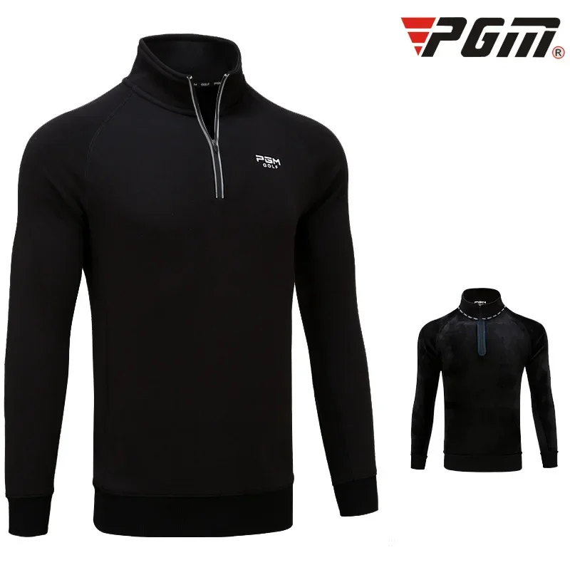 PGM Golf Clothes Men Shirt Long Sleeve Autumn Winter Clothing Fleece Keep Warm Sport Polo T-Shirt Plus Size