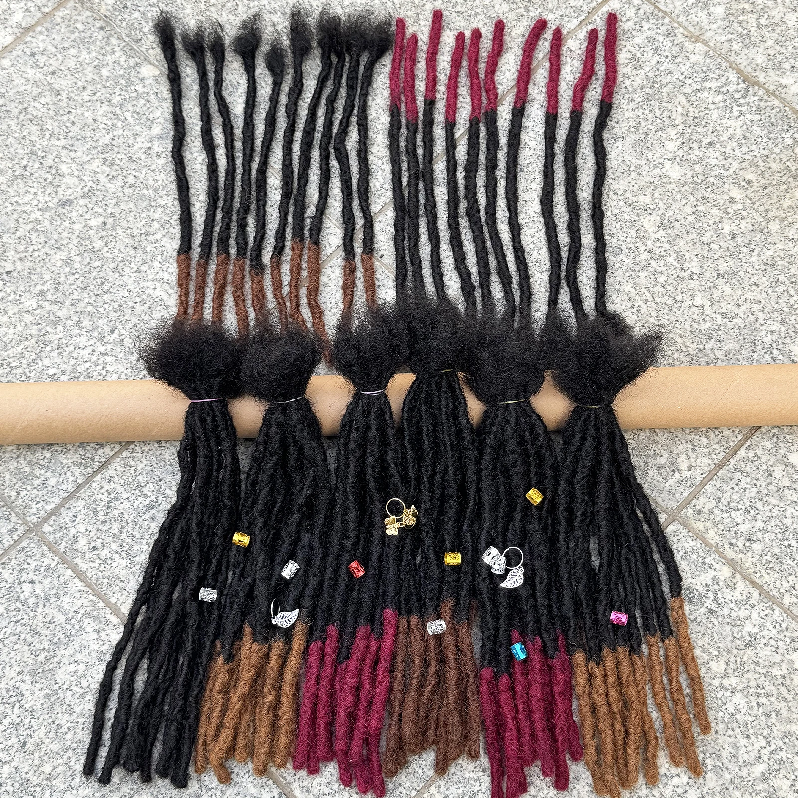10inch 0.6cm Handmade Inter Loc Extension 100% Real Human Hair Permanent Micro Locs Extensions Soft Dreadlock for Women Men Kids