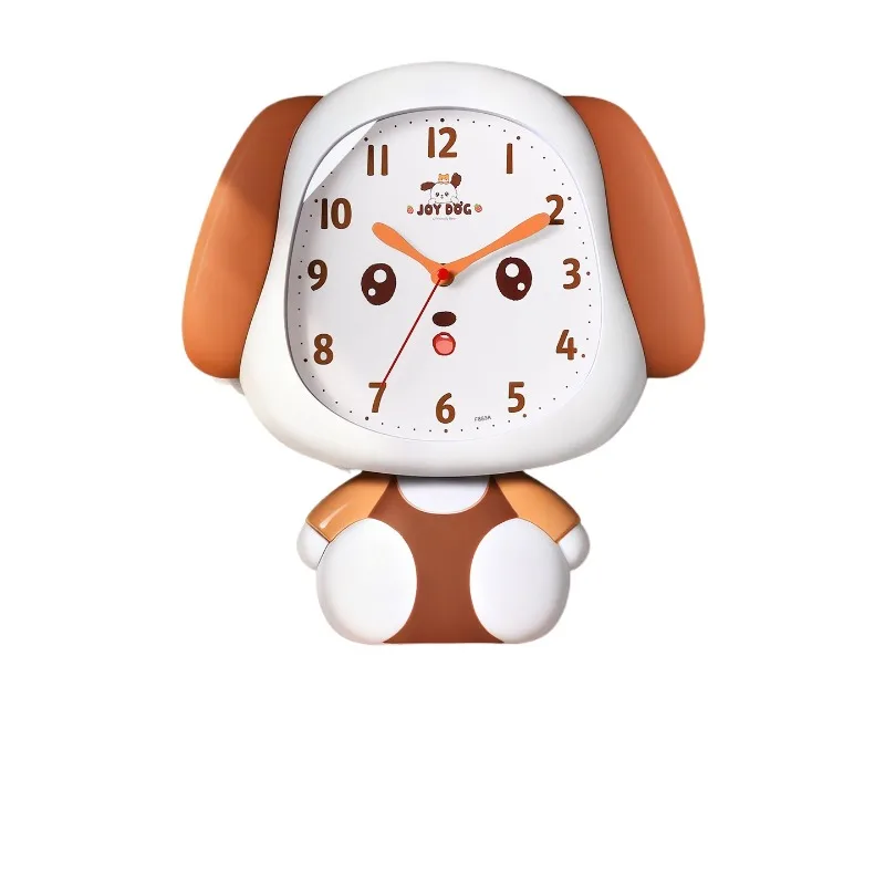 

Cute puppy silent wall clock, living room wall-mounted children's room swing clock