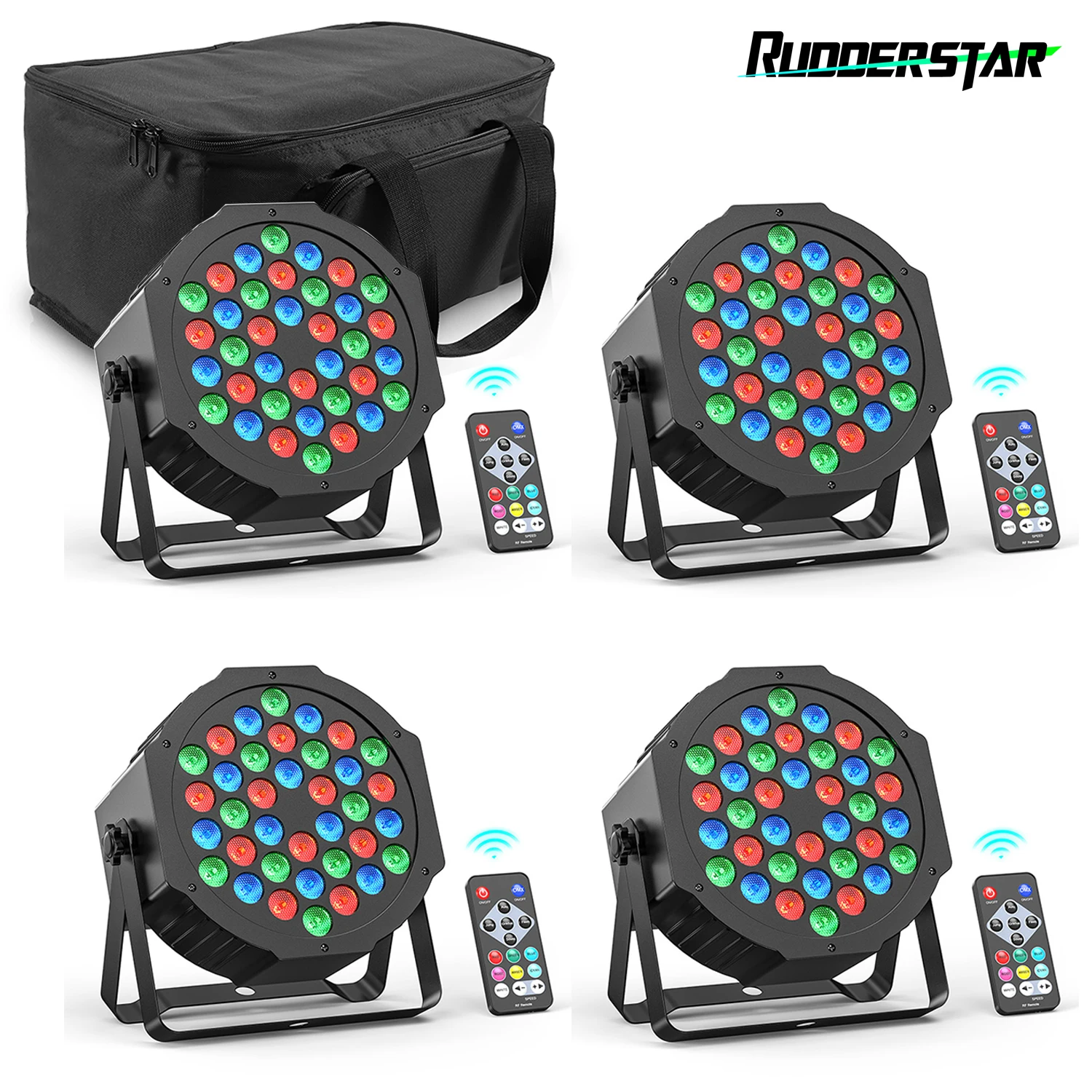 

4PCS 36LEDs RGB Par Lights w/Bag DJ Party Lights DMX Remote Control Stage Effect Lighting for Concert Theater Live Show Bar Club
