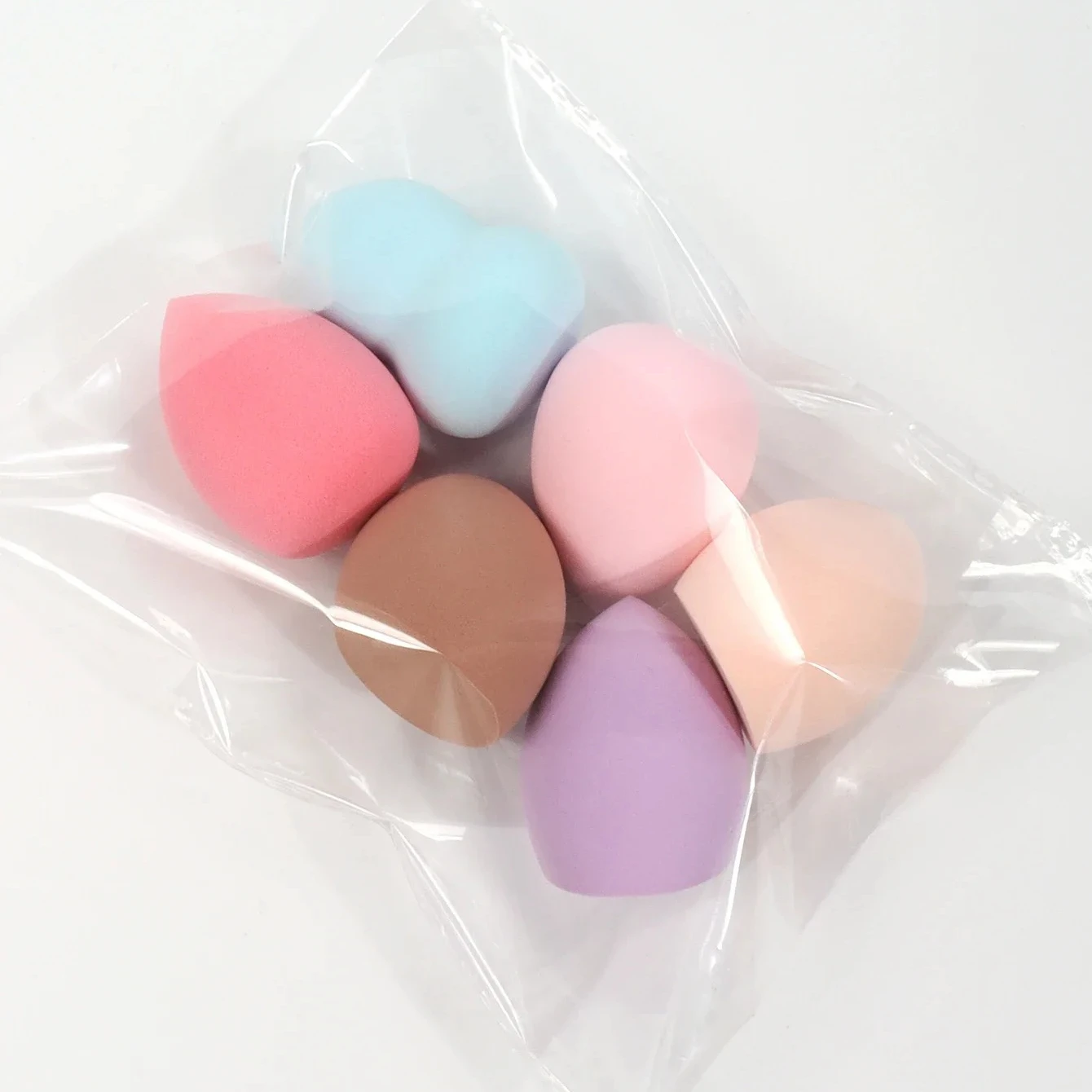 Ensemble d'éponges hydrophiles – Assortiment de couleurs/formes pour liquide/crème/poudre |   Kit de voyage sans latex Tous types de peau