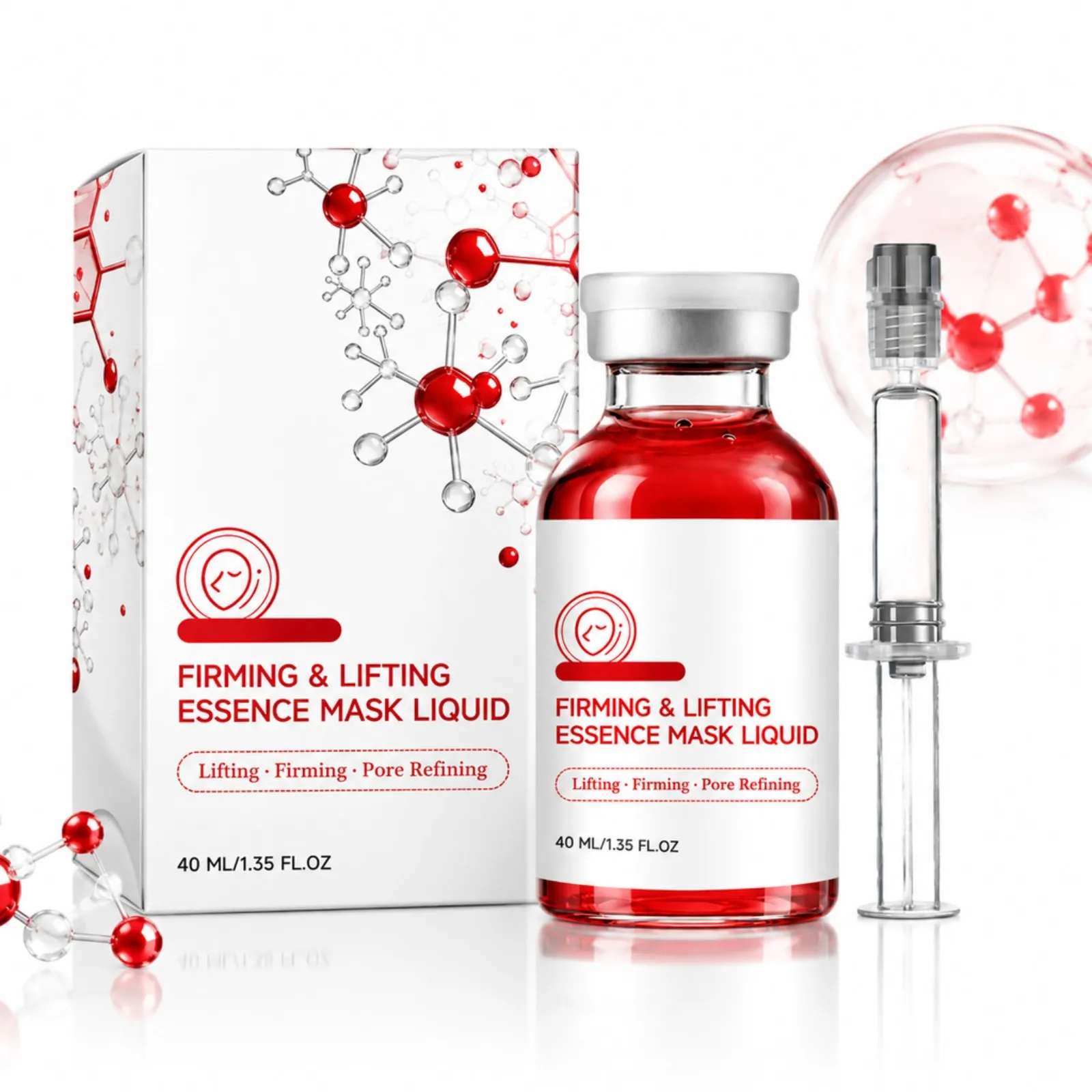 Firming Lifting Essence Mask Liquid 40ml Facial Contour Refining Hydrating Serum for Smooth Skin Non Sticky Daily Face Care