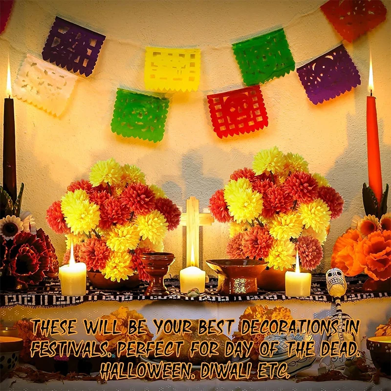 2/4 Stück Herbst Künstliche Blumen Dekor Seide Gänseblümchen Künstlicher Blumenstrauß für Zuhause Hochzeit Dekor Party Halloween Dekoration Gefälschte Blume – Detail 6