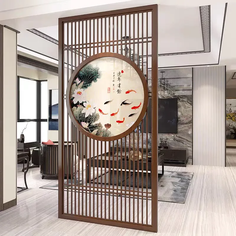 for Entry Entrance Partition Opposite Door Living Room Screen Chinese New Blocking Solid Wood Feng Shui Foyer Sofa Rack