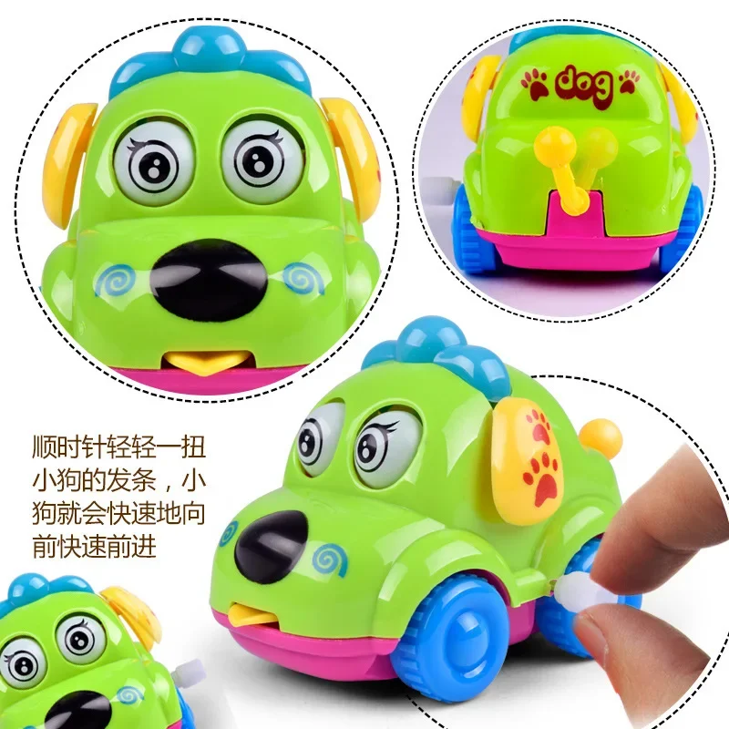 Cartoon Winding Toy para crianças, bonito Chain Up Car, pequeno animal, Clockwork Toy, presente do bebê, novo