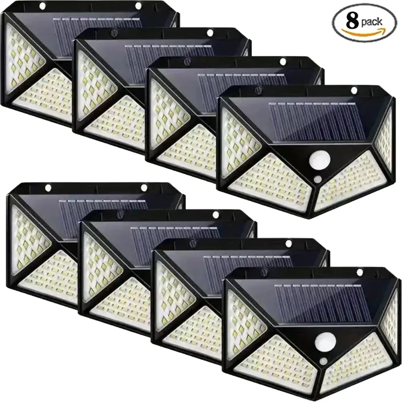 

2/4/6/8Pcs 100 LED Solar Wall Lights Outdoor Solar Lamp PIR Motion Sensor Solar Powered Sunlight Street Light for Garden Light