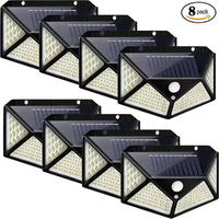 2/4/6/8Pcs 100 LED Solar Wall Lights Outdoor Solar Lamp PIR Motion Sensor Solar Powered Sunlight Street Light for Garden Light