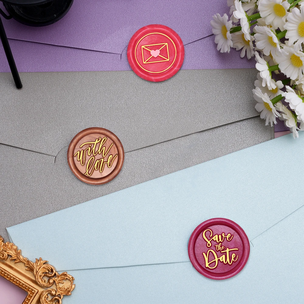 مجموعة طوابع ختم الشمع لعيد الميلاد السعيد عبارة مشتركة رأس نحاسي مع مقبض خشبي لتقوم بها بنفسك بطاقة المعايدة ديكور الحرفية