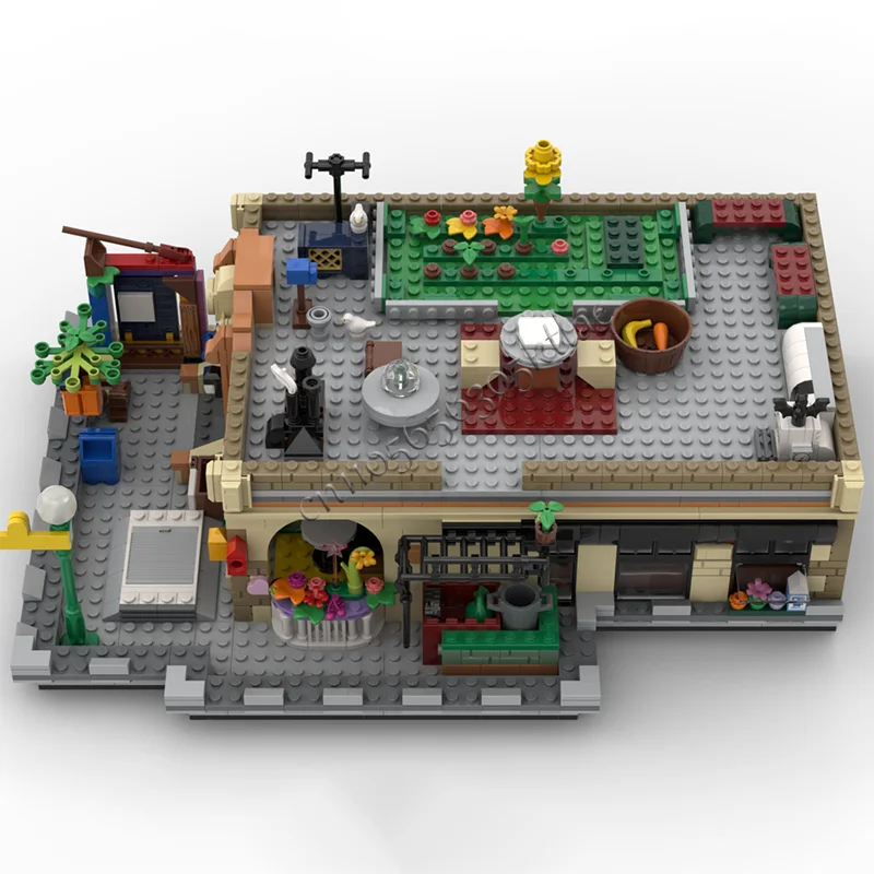 Moc 1481 pçs um dois três suíte de gergelim diy edifício arquitetura bloco modelo exibição brinquedo crianças montagem aniversário presentes natal