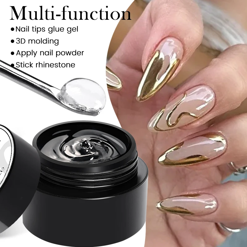 BORN PRETTY Multifunktionales Gel mit festen Nagelspitzen – Antihaft-Handnagelgel, Strass-Gel-Kleber für Heimwerker-Maniküre zu Hause