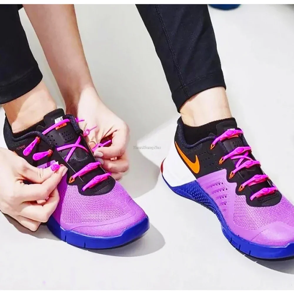 12 pezzi appartamenti lacci in silicone senza cravatta lacci per scarpe lacci elastici scarpe da ginnastica adulti bambini lacci pigri per scarpe lacci per scarpe in gomma