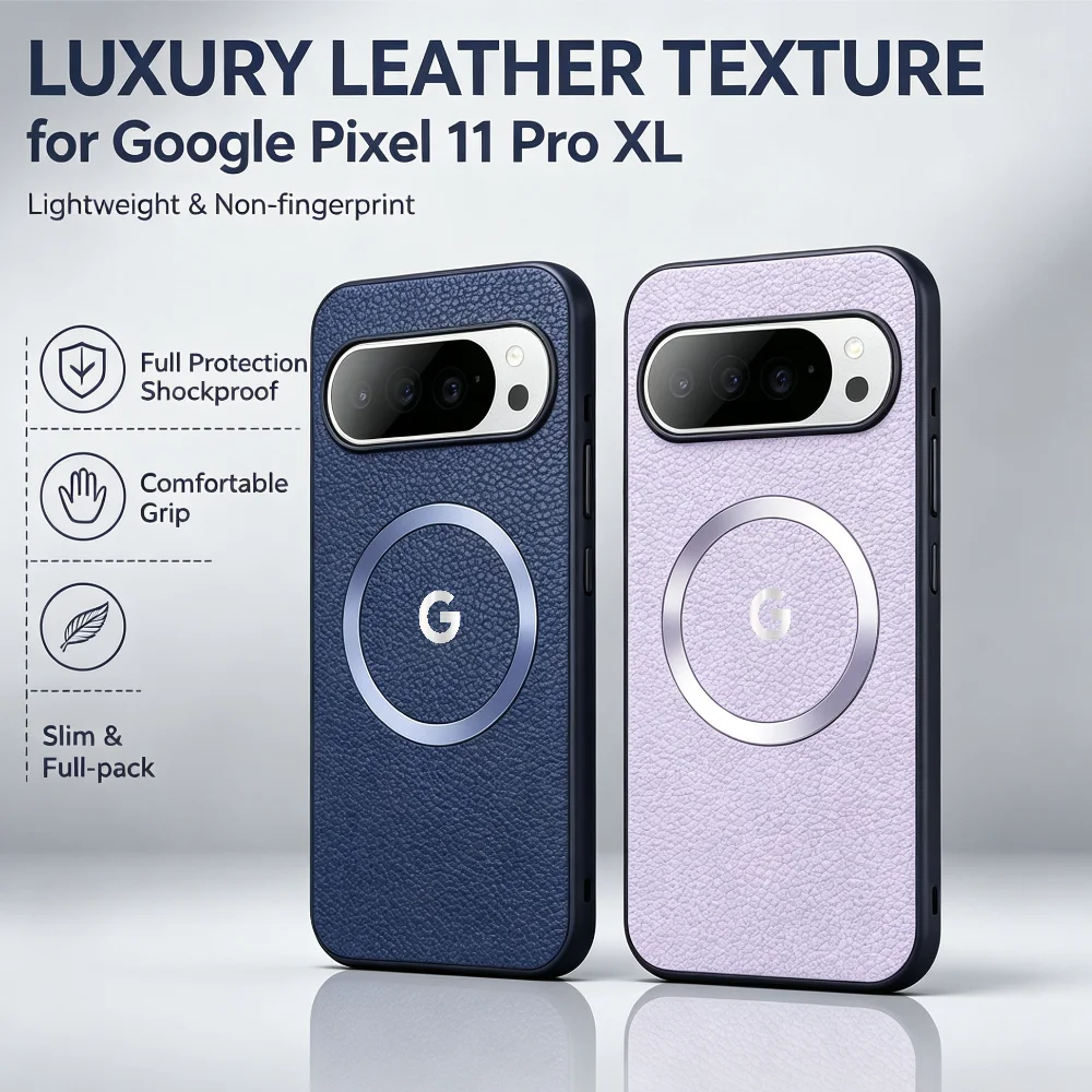 Image of Business-Luxus-PU-Litchi-Leder-Magnetgehäuse für Google Pixel 11 Pro XL 7 8 9 10 Pro 10A 6A 7A 8A für Magsafe Anti-Drop-Hülle