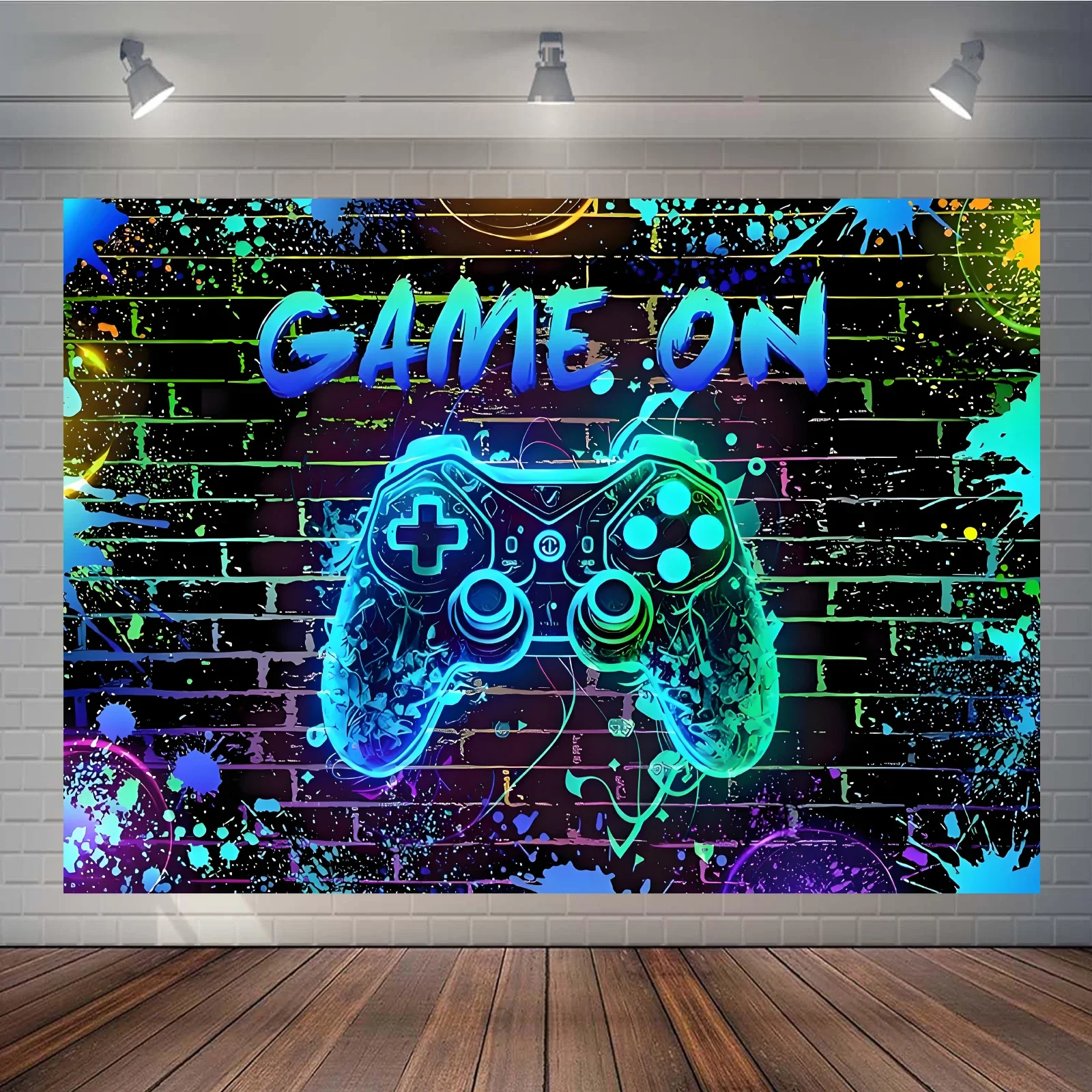 Spiel Hintergrund auf Videospiel Upgrade Geburtstag Party Dekoration Videospiel Alles Gute zum Geburtstag Hintergrundspiel Nacht Arcade Neon