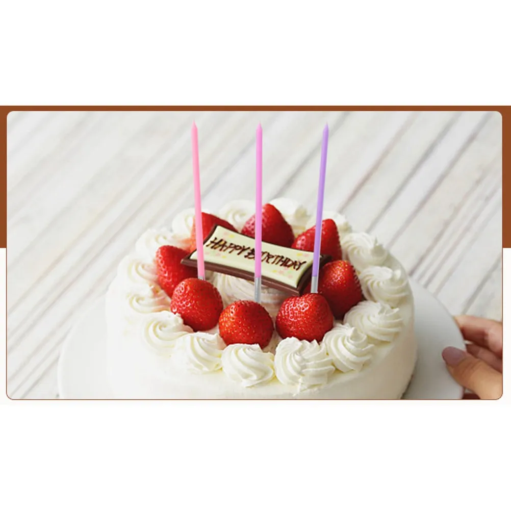 50Pcs Rainbow Birthday Candles Colorful Cake Candles Party Festival Wedding Decorations Biodegradable Paraffin