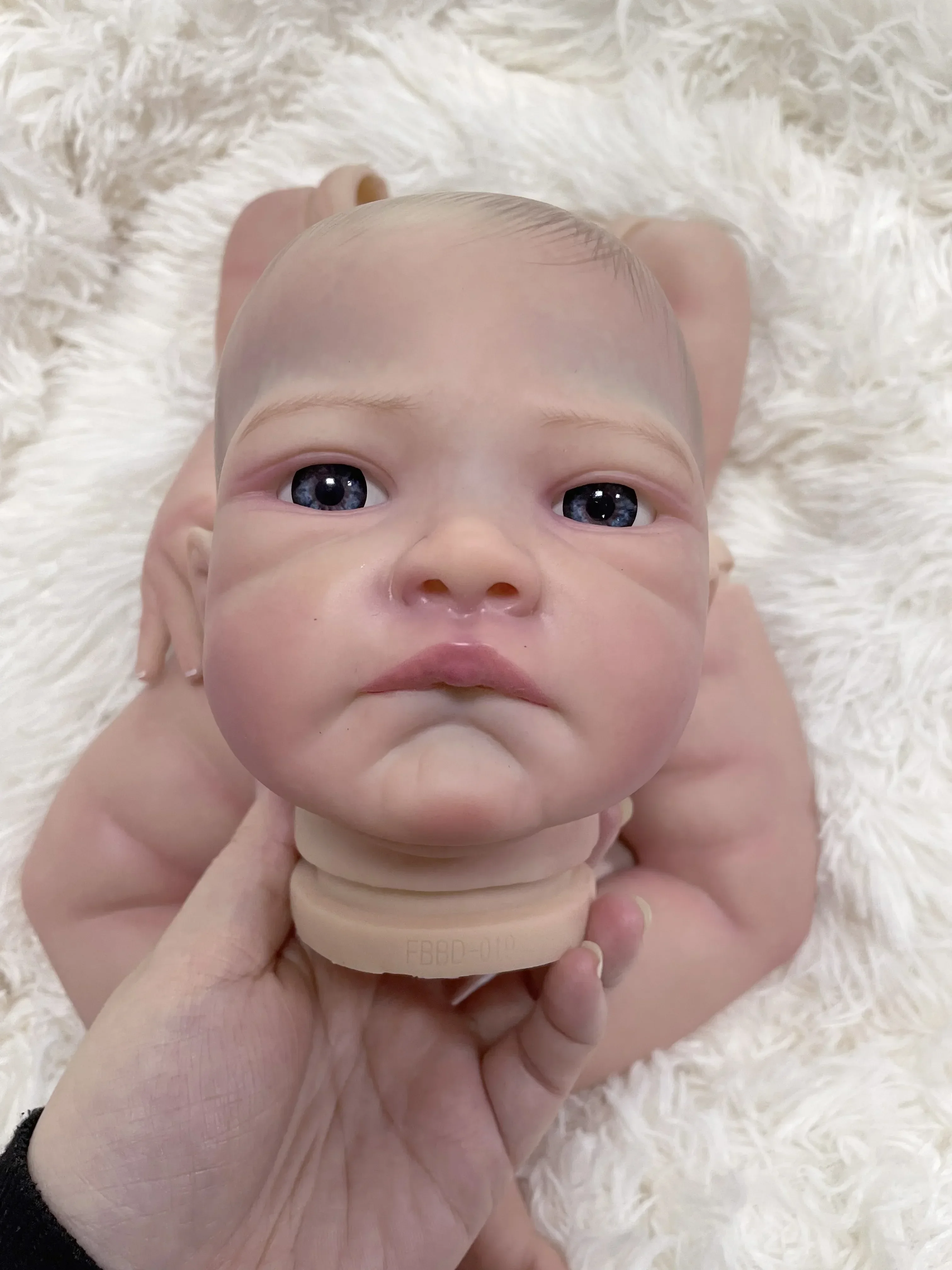 19inch Reborn Doll Kit August Awake Unfinished Already Paited DIY Parts with Cloth Body and Eyes