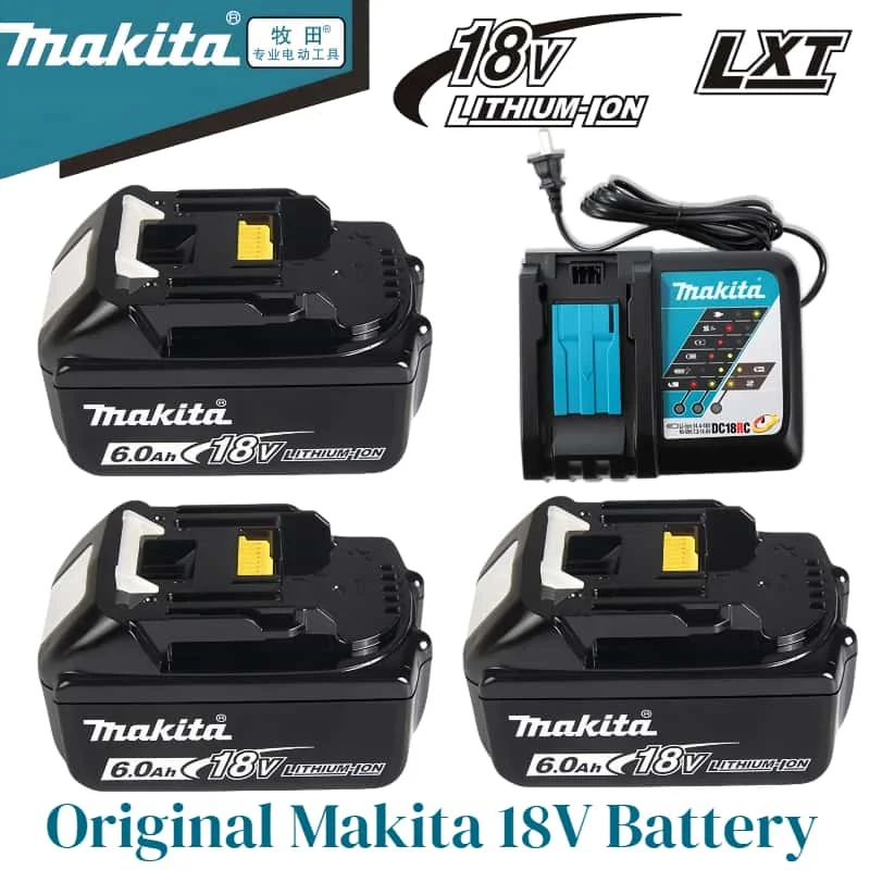 

✅100% Original Makita 18V battery, Makita power tool battery, 6.0AH Lithium-ion Makita 18V LXT DTW700, DHP487, 125mm DGA404
