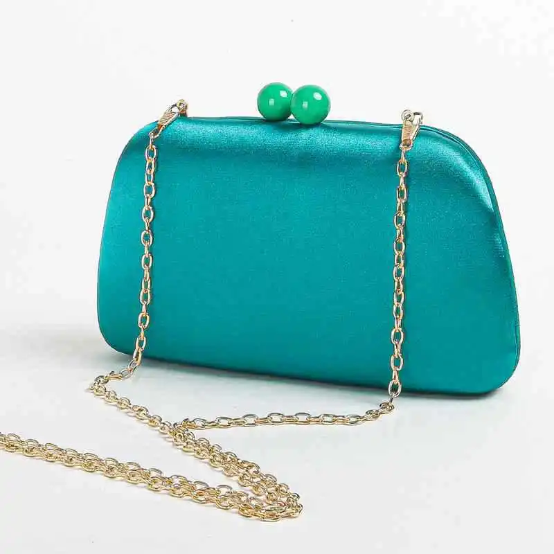 

New in Hand Bag Ladies Elegant Green Women's Clutch Purse Pure Color Prom Party Matching Banquet Evening Bags Bolsas Femininas