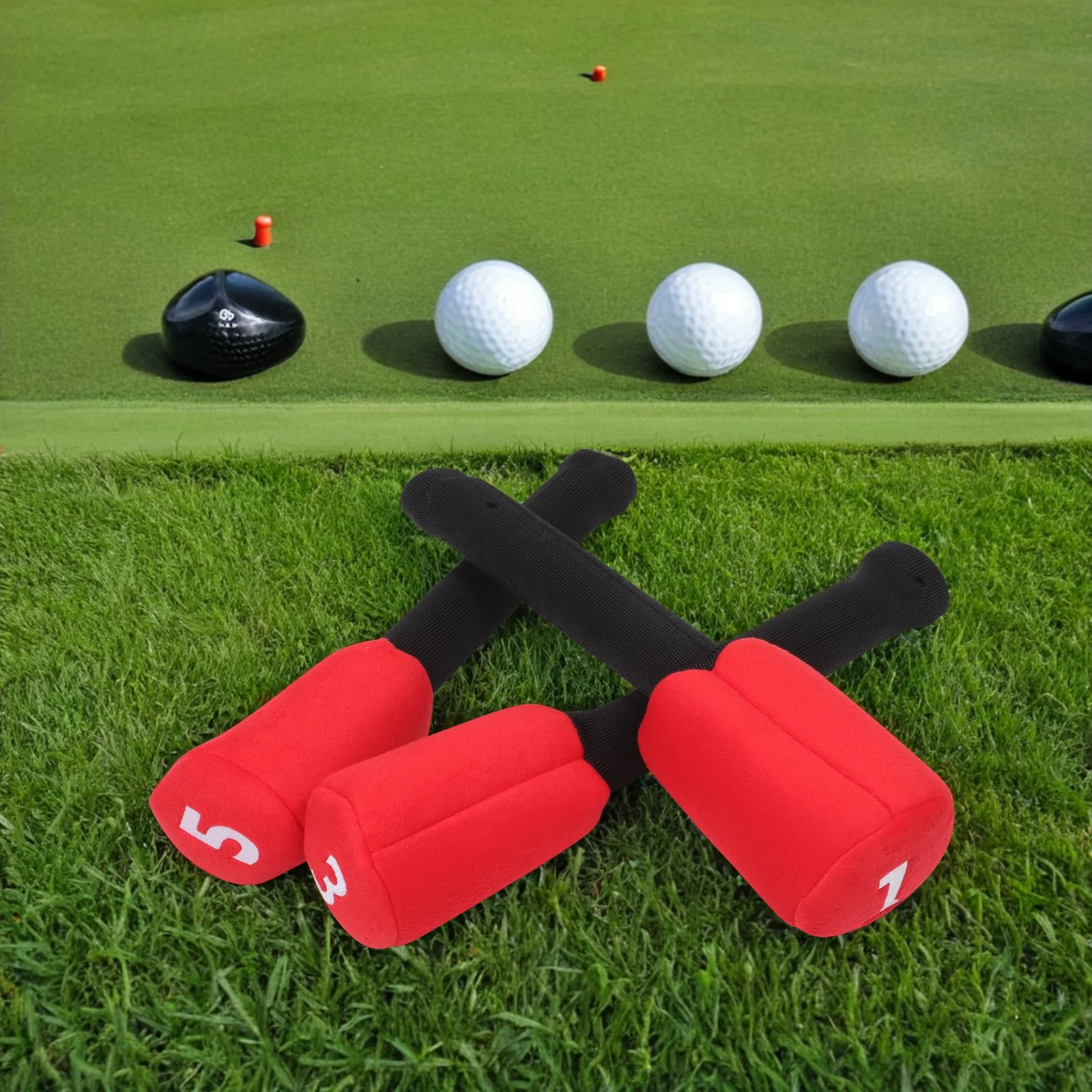 3 قطعة أغطية رأس الجولف عدد السائق الممر الخشب مطرقة مضرب يغطي واقية نادي والعتاد اكسسوارات الغولف مجموعة غطاء الرأس