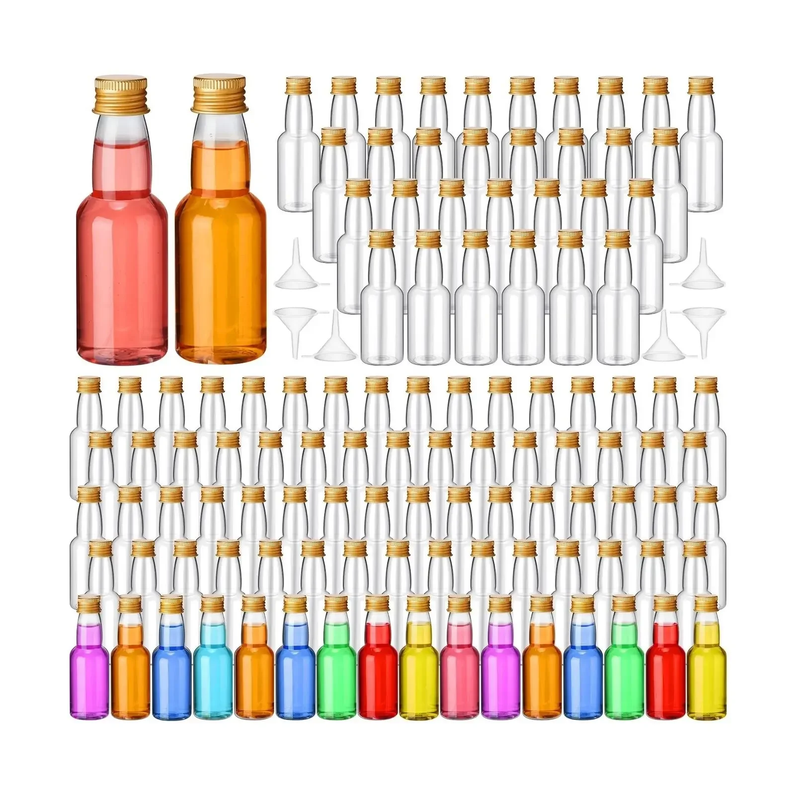 120 Pcs Mini Liquor Bottles, Plastic Spirit Bottle 1.7 oz Mini Empty Plastic A 50ml 25ml 100ml 150ml 5 oz