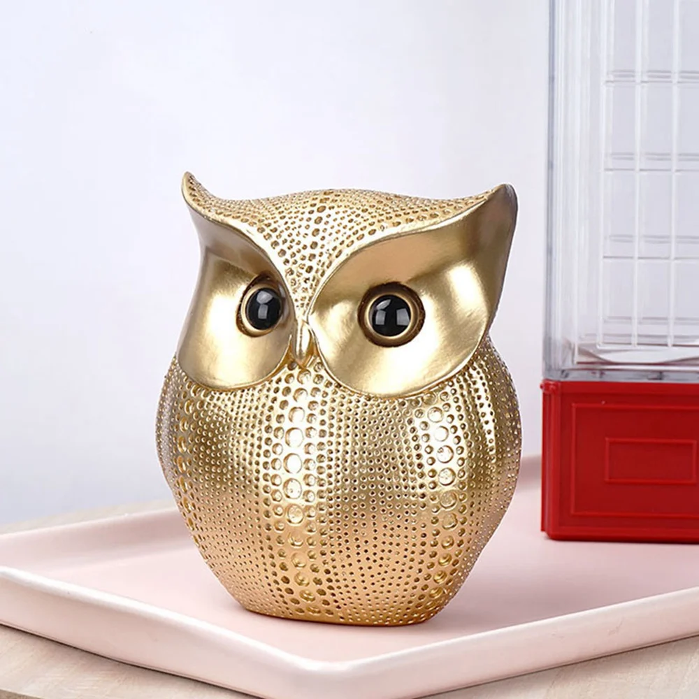 

Creative Golden Owl Ornament Modern Minimalist Office Study Statue Sculpture Figurine Nordic Room Home Decor Decoration Desk