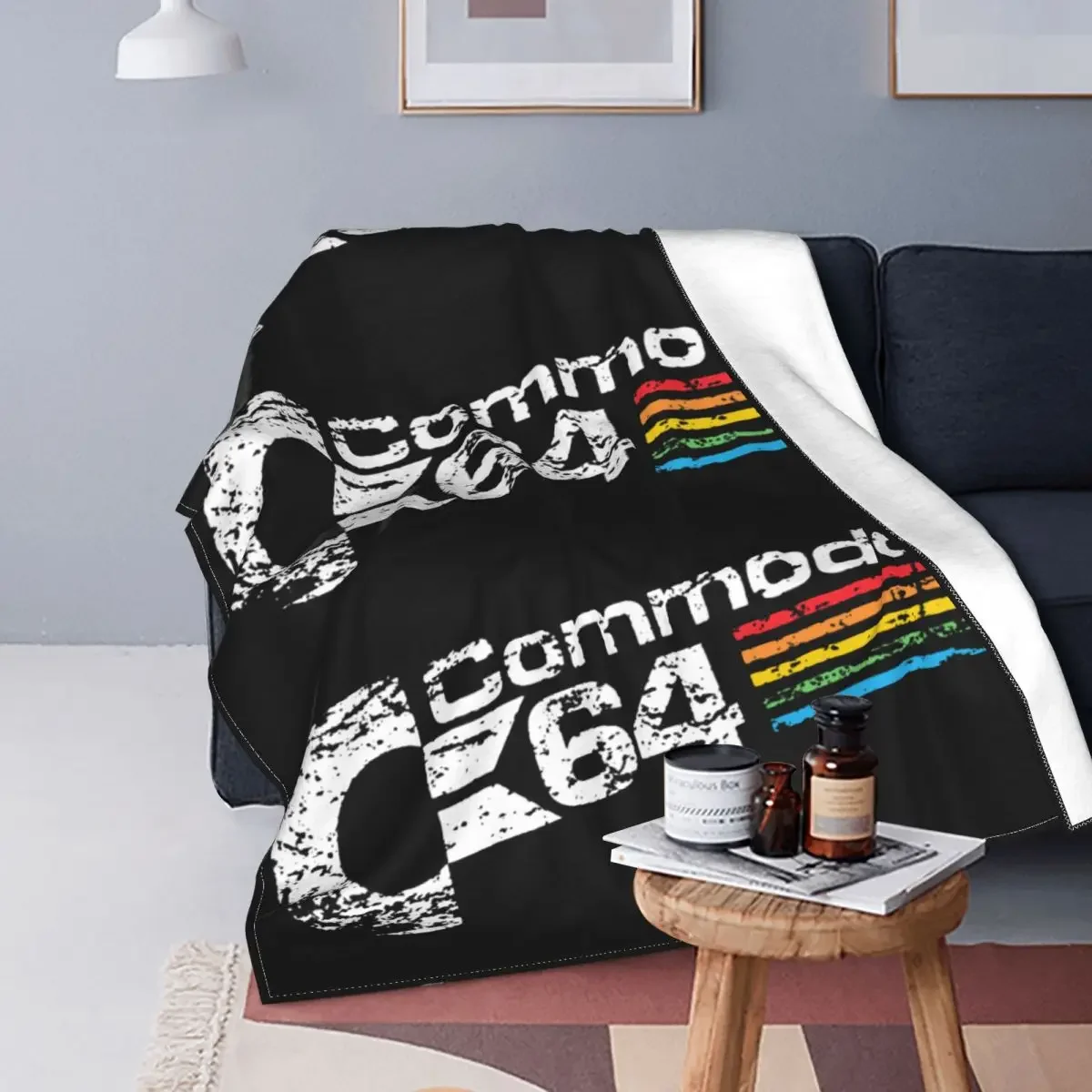 بطانيات رمي صوف للمنزل ، أغطية سرير رقيقة خفيفة الوزن لغرفة النوم ، عتيقة كوموديكور 64 أميغا المهووس بالكمبيوتر نيرد #2