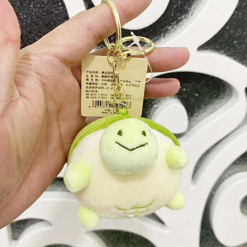 Fashion Small Turtle Soft Hair Doll Squeeze Sound Key Chain Cute Cartoon Turtle Bag Charm Children's Toys Car Keychain