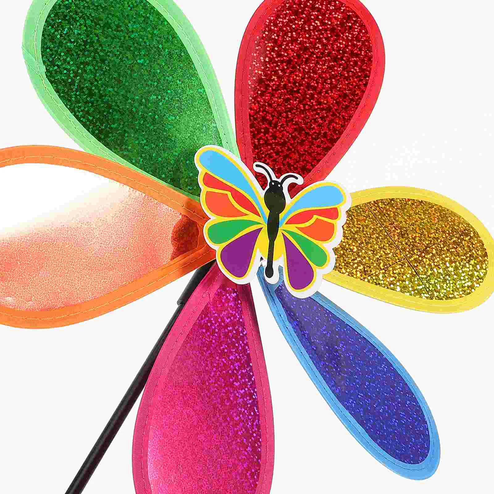 4 Pcs Pinwheel for Garden Single Layer Outdoor 65x28cm Party Windmill Adornment Decoration Child