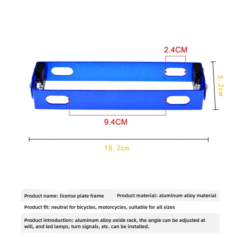 Cadre de plaque de planificateur de voiture de moto, support de plaque d'immatriculation en métal, angle réglable, universel, aluminium, alliage, rapide, ket, 1 pièce