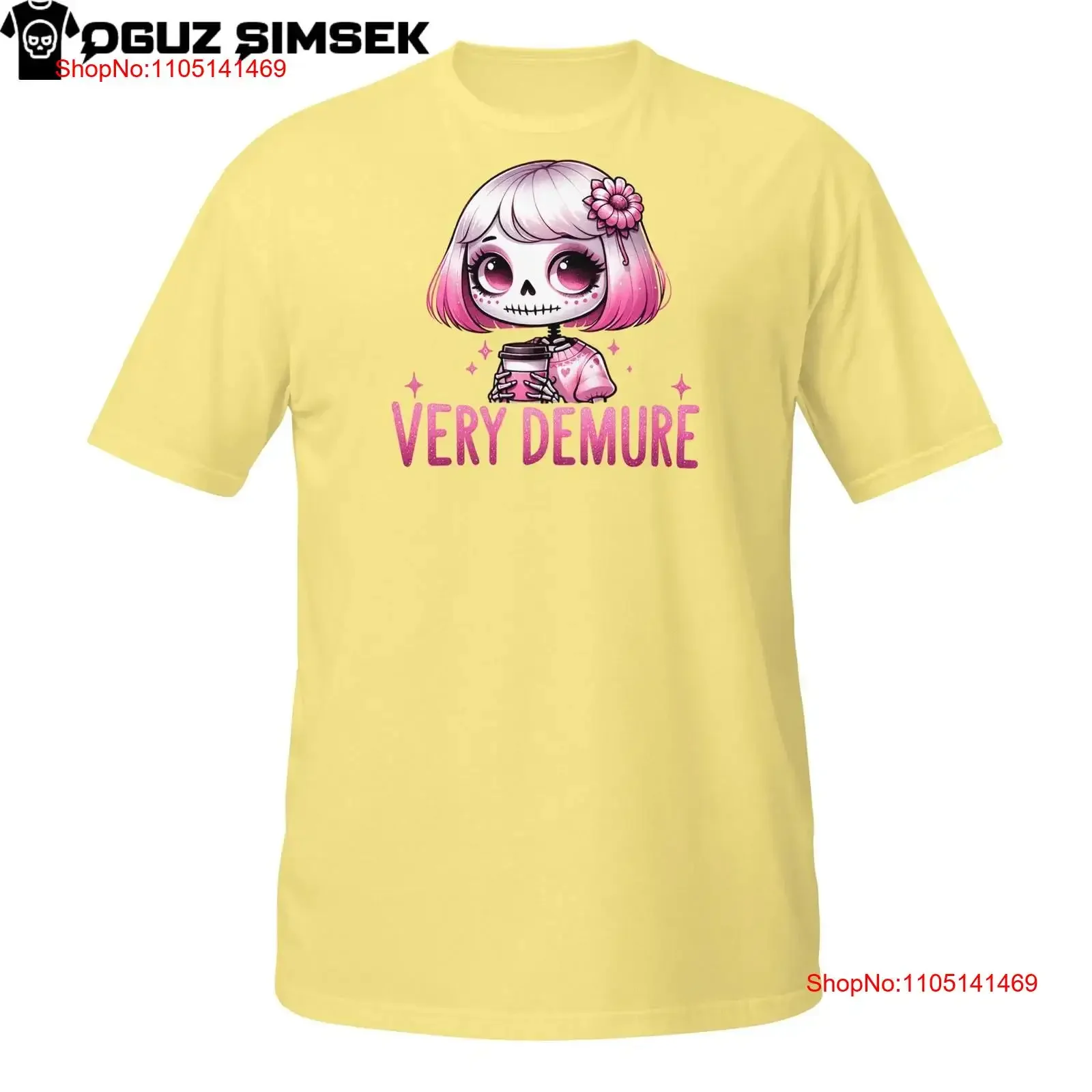 Camiseta muy recatada con diseño de esqueleto para niña, Top lavado vintage rosa Pastel gótico Kawaii para uso diario, ligeramente suave, Unisex