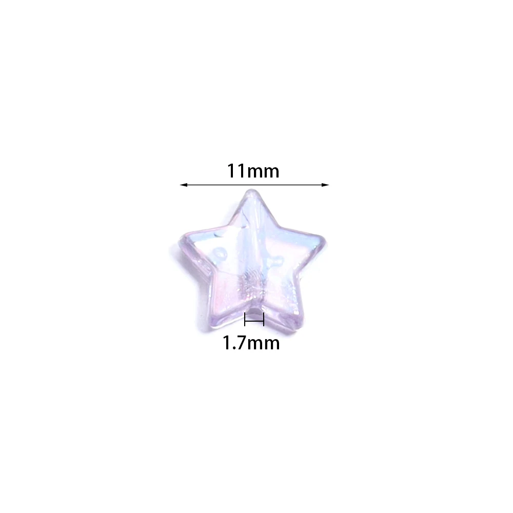 100pcs/lot Transparent AB Color Acrylic Star Beads 11mm Five-pointed Star Beads Loose Spacer Bead For DIY Jewelry Making view 3