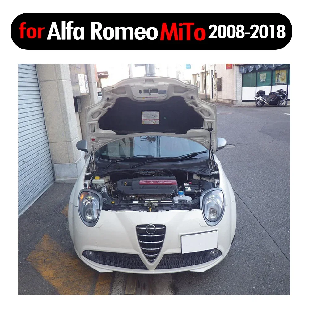 Dla 2008-2018 Alfa Romeo MiTo hatchback Przednia maska silnika Modyfikacja amortyzatorów gazowych z włókna węglowego Amortyzator sprężynowy podnośnika