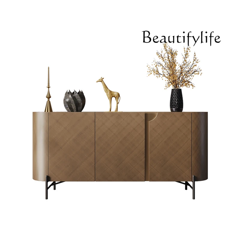 

Italian light luxury door cabinet, living room wall decoration cabinet, modern villa metal paint designer side cabinet
