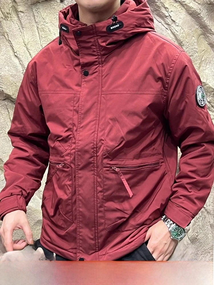 

Thiened Version 3D Tailoring Men's Outdoor Warmth Jaet Autumn Winter Cotton Coat Technological Windproof Water-resistant
