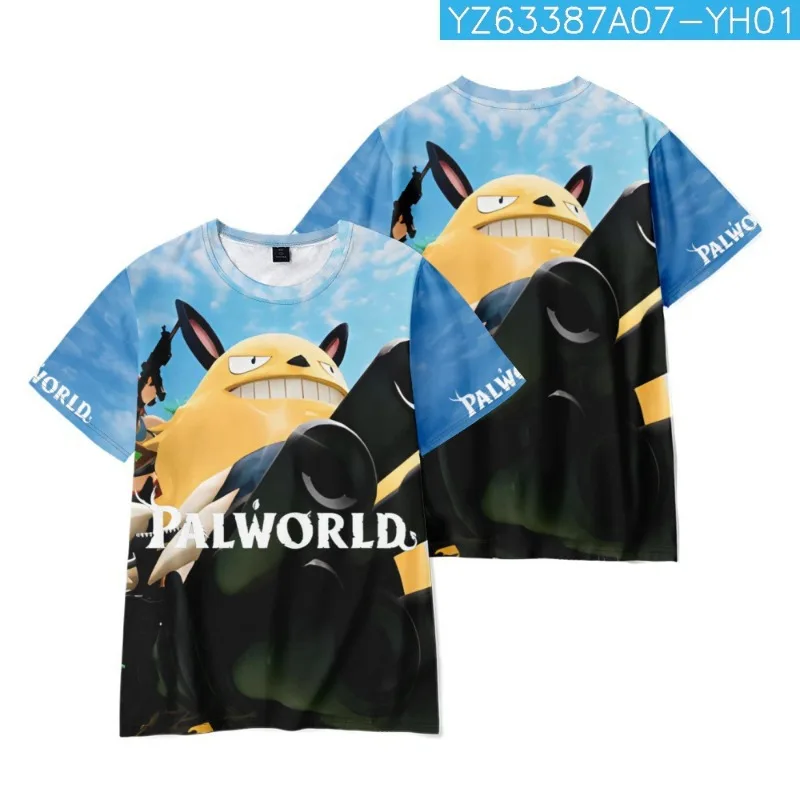 Palworld Men Women T-shirt Cartoon Anime 3D Printed Game Short Sleeve Tees Kids Boys Girls Summer Short Sleeve Top T Shirt Gift