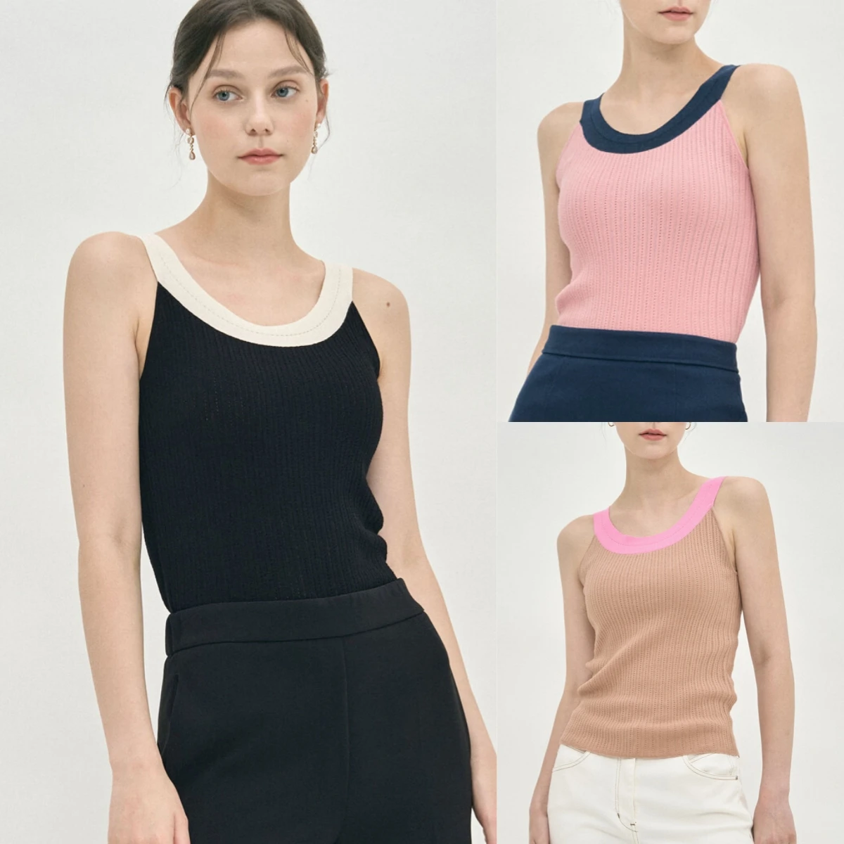 

Elastic Wool Knitted Vest Fashionable Color Block Commute Style Long Sleeve Regular Length Button up Cardigan Versatile Top