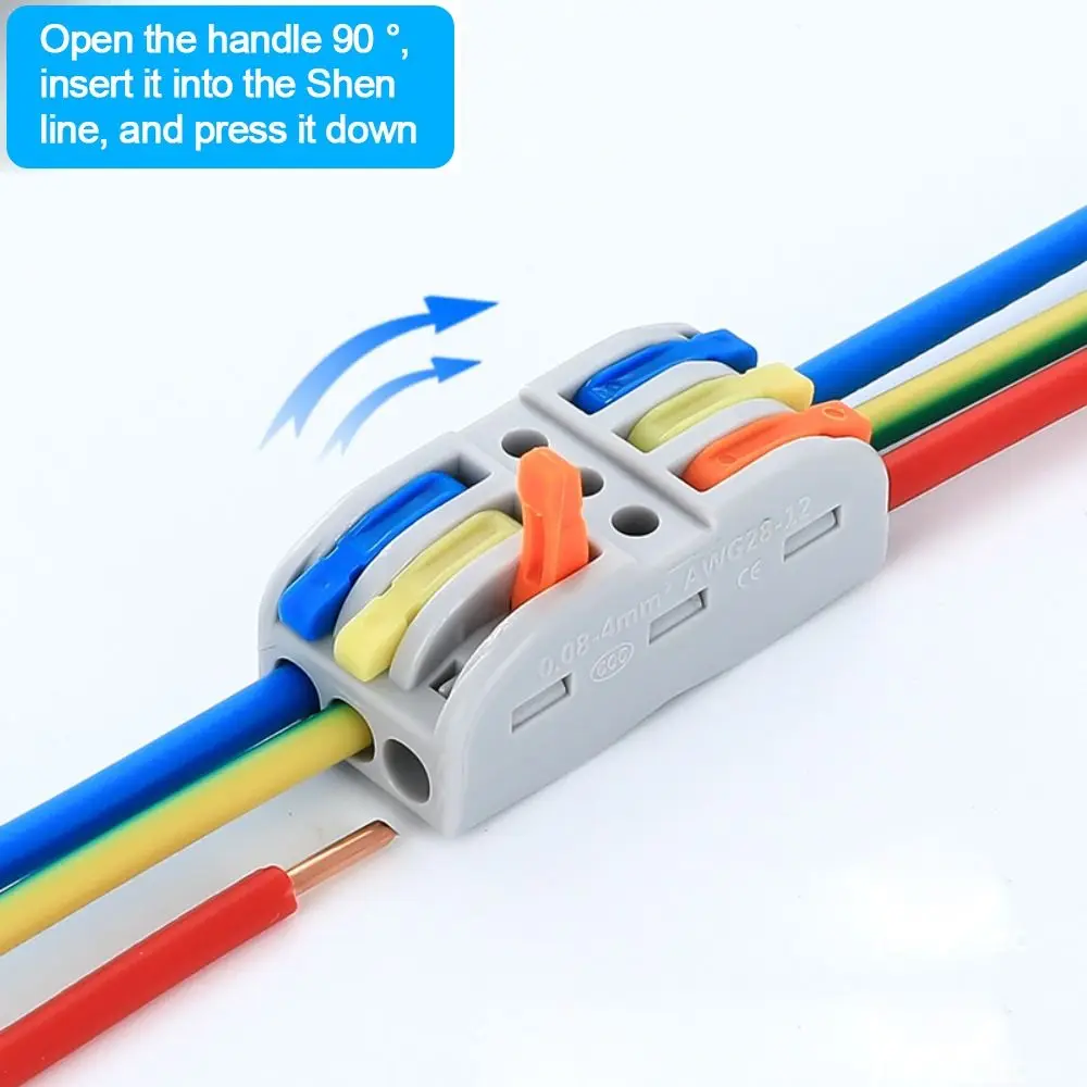 Universal Compact Terminal Block Quick Push-in Electrical Cable Splice Mini Fast Connector Small Electrical Wiring Connector