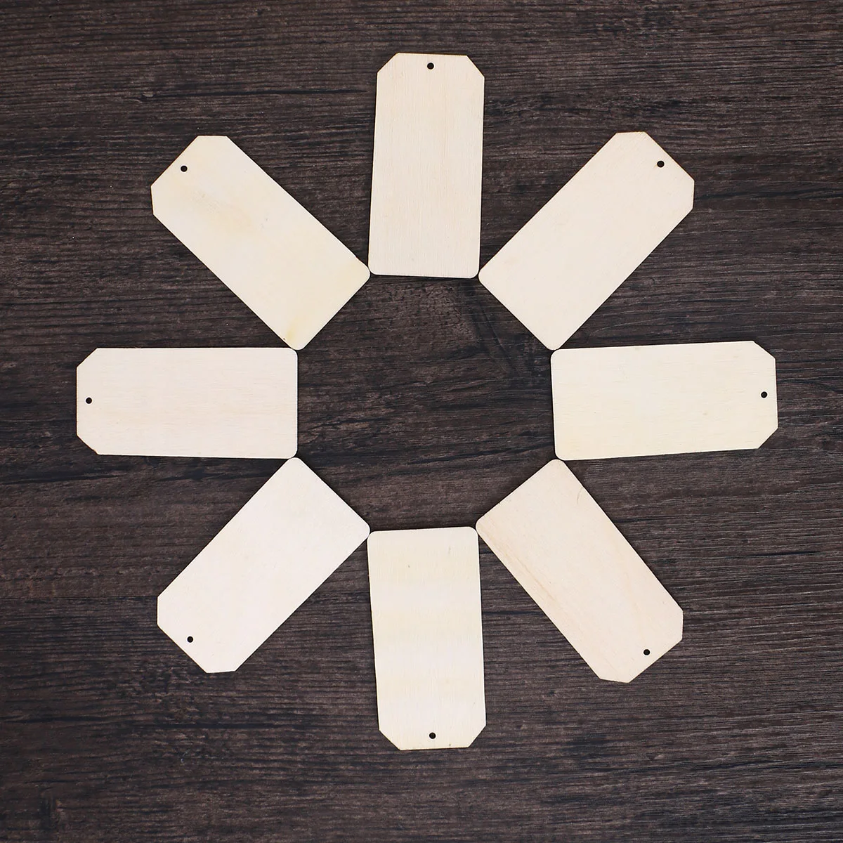 

10 Pcs Wooden Rectangle Shapes Pre Punched Blank Tags for Card Making Scrap Booking Sign Art Projects Hanging Decoration Party