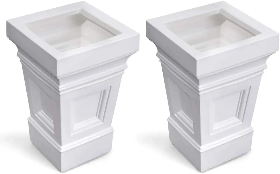

Step2 Square Planter, Large Planters for Outdoor Plants, Gardening and Flower Pot for Patio or Porch, Efficient Drainage