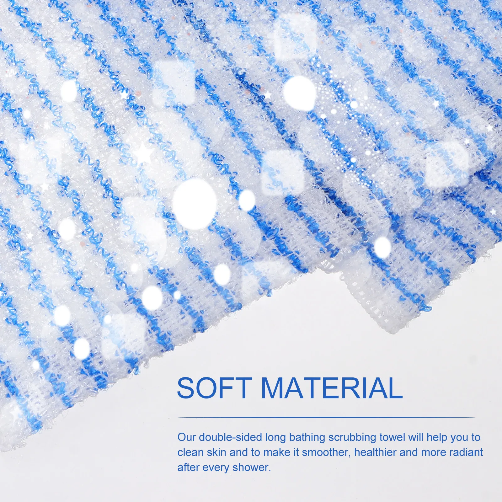1Pcs Double-Sided Long Back Scrub Towel Exfoliating Bath Scrubber for Deep Cleansing Smooth Radiant Skin Shower Body Care