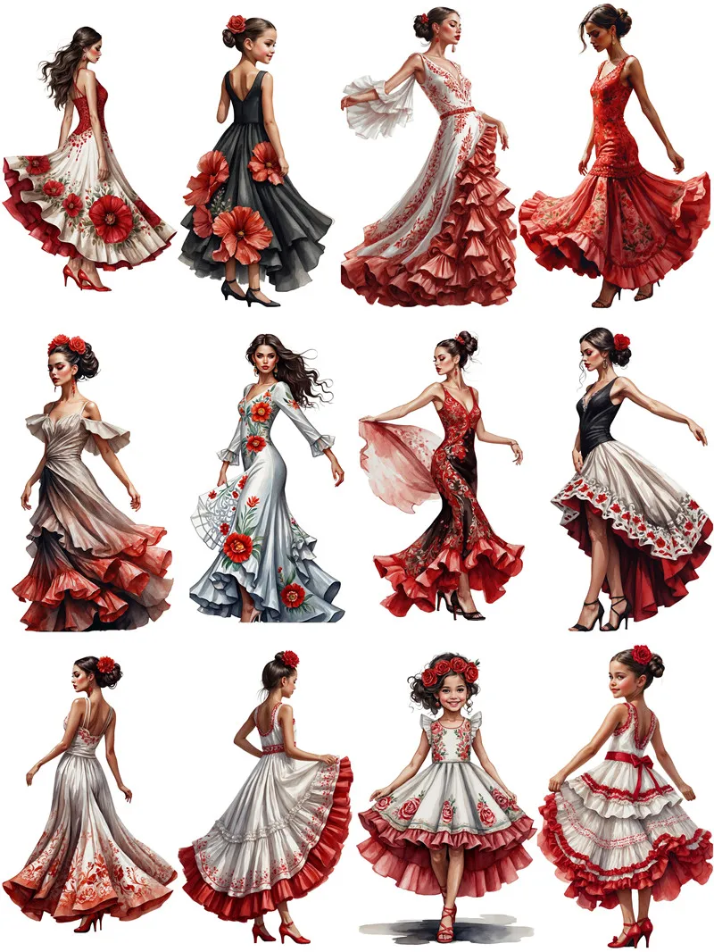 Rose Dance Girl Stickers Crafts And Scrapbooking stickers kids toys book Decorative sticker DIY Stationery