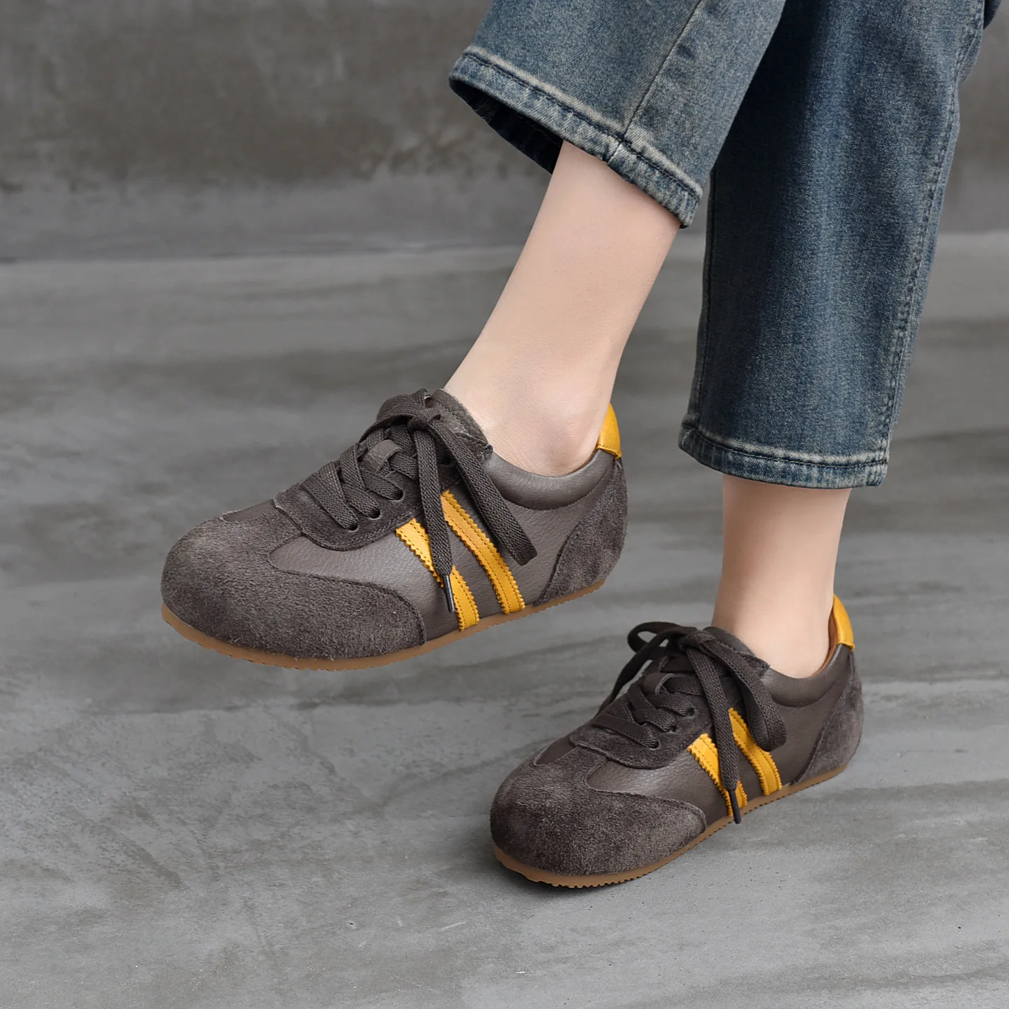Careaymade-Genuine Leather women\'s shoes,Hot Versatile Interior Height Boosting Bokende Training Shoes Leather Casual Shoes
