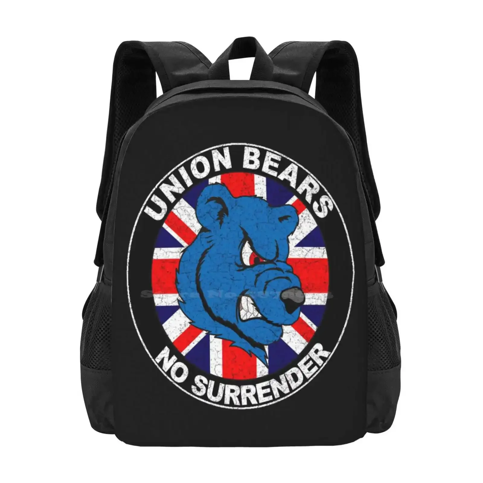 

Distressed Union Bears - Rangers Hot Sale Schoolbag Backpack Fashion Bags Soccer Football Fans Union Bears Ultras Bristol Bears