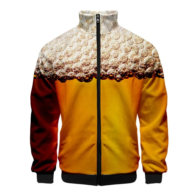 German Beer 3D Printed Jackets For Men Clothes Oktoberfest Party Unisex Zipper Jacket Casual Female Autumn  Outwear Streetwear