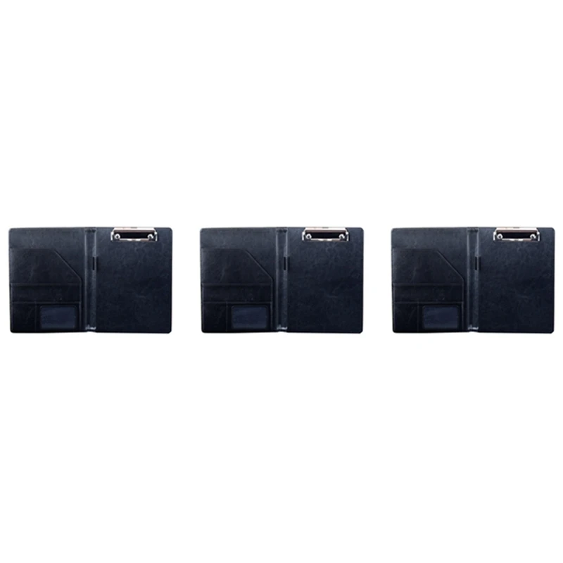 

3X A5 Document Bag File Folder Clipboard Business Office Financial School Supplies (Black)