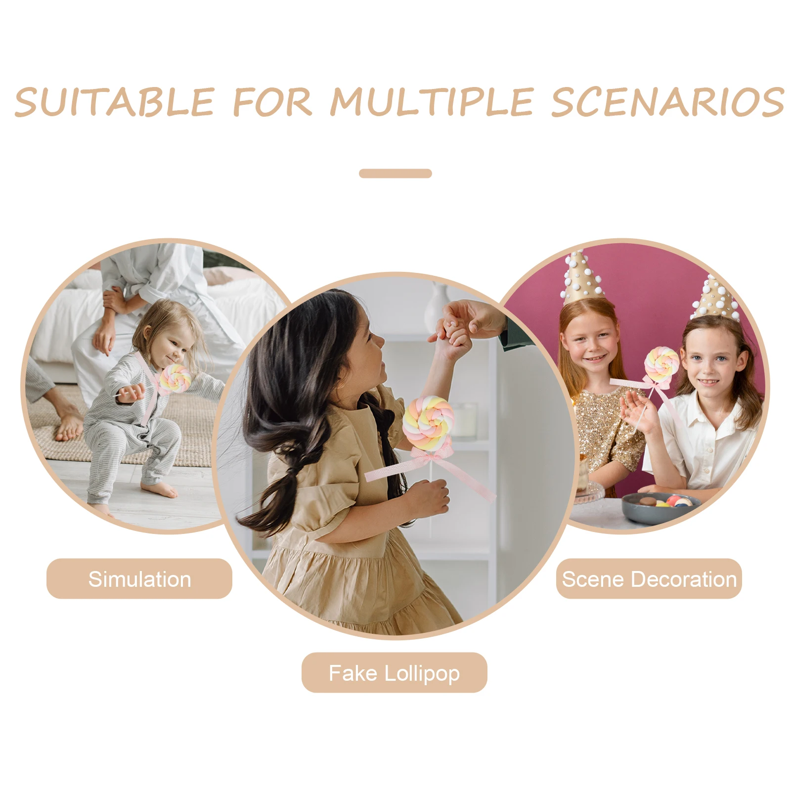 

Simulation Marshmallow Lollipop Fake Lollipop Prop For Photography Party Decor Wedding Christmas Scene Adornment