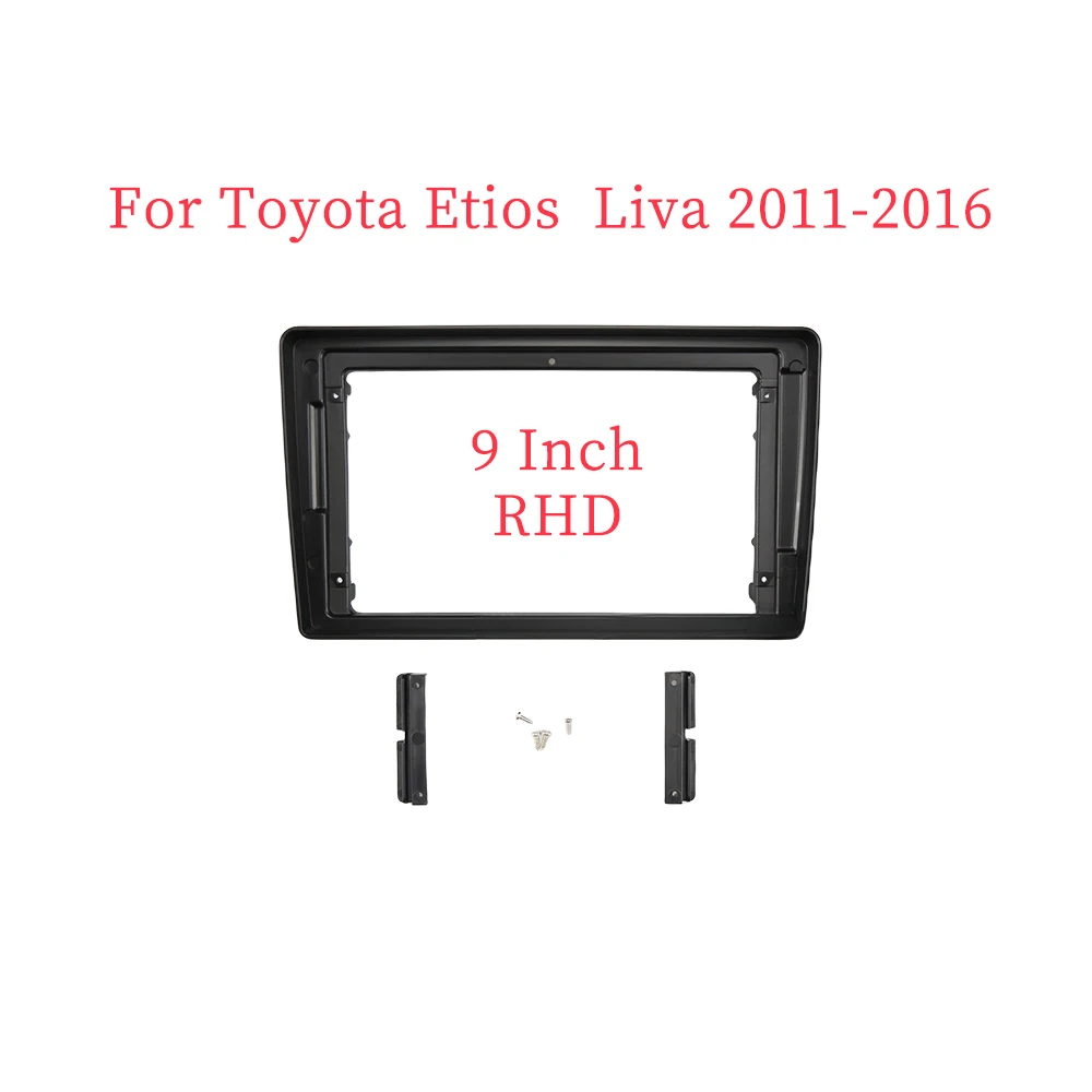 

9 Inch Car Frame Fascia Adapter Android Radio Dash Fitting Panel Kit For Toyota Etios Livar 2011
